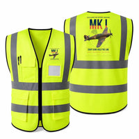 Thumbnail for Hawker Hurricane Mk I aviation design on fluorescent green high-visibility reflective vest