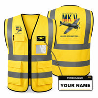 Thumbnail for Hawker Tempest Mk V aviation design on yellow high-visibility reflective vest with custom name badge