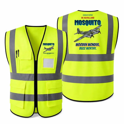 De Havilland Mosquito FB VI - Wooden wonder. Buzz worthy. design on fluorescent green high-visibility reflective vest