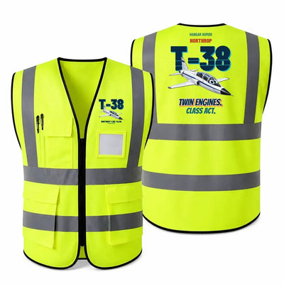 Northrop T-38C Talon - Twin engines. Class act. design on fluorescent green high-visibility reflective vest