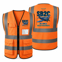 Thumbnail for Curtiss SB2C-5 Helldiver - Big wings. Bigger personality. design on orange high-visibility reflective vest