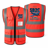 Thumbnail for Curtiss SB2C-5 Helldiver - Big wings. Bigger personality. design on red high-visibility reflective vest