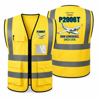 Thumbnail for Tecnam P2006T - Twin confidence. Single grin. design on yellow high-visibility reflective vest