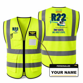 Robinson R22 Beta II - Two seats. Big first steps. Reflective Vests