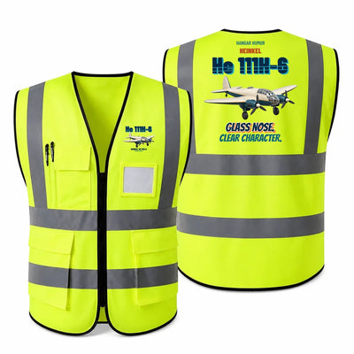 Heinkel He 111H-6 - Glass nose. Clear character. design on fluorescent green high-visibility reflective vest
