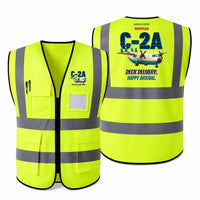 Thumbnail for Grumman C-2A Greyhound - Deck delivery. Happy arrival. design on fluorescent green high-visibility reflective vest