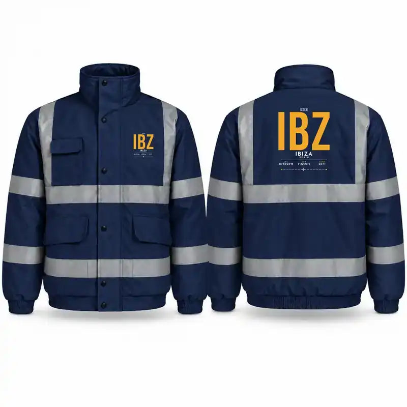 Ibiza Airport (IBZ) Reflective Winter Jackets - Tag - Navy Blue