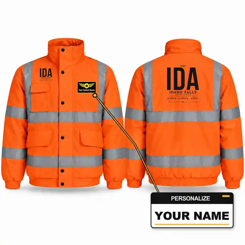 IDA - Tag - Reflective Winter Jacket - Orange + Name