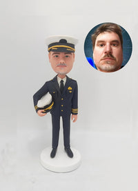 Thumbnail for Custom Pilot Bobblehead, Personalized Bobble Head As Captain Retirement Gfit