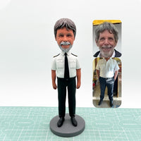 Thumbnail for Custom Pilot Bobblehead, Personalized Bobble Head As Captain Retirement Gfit