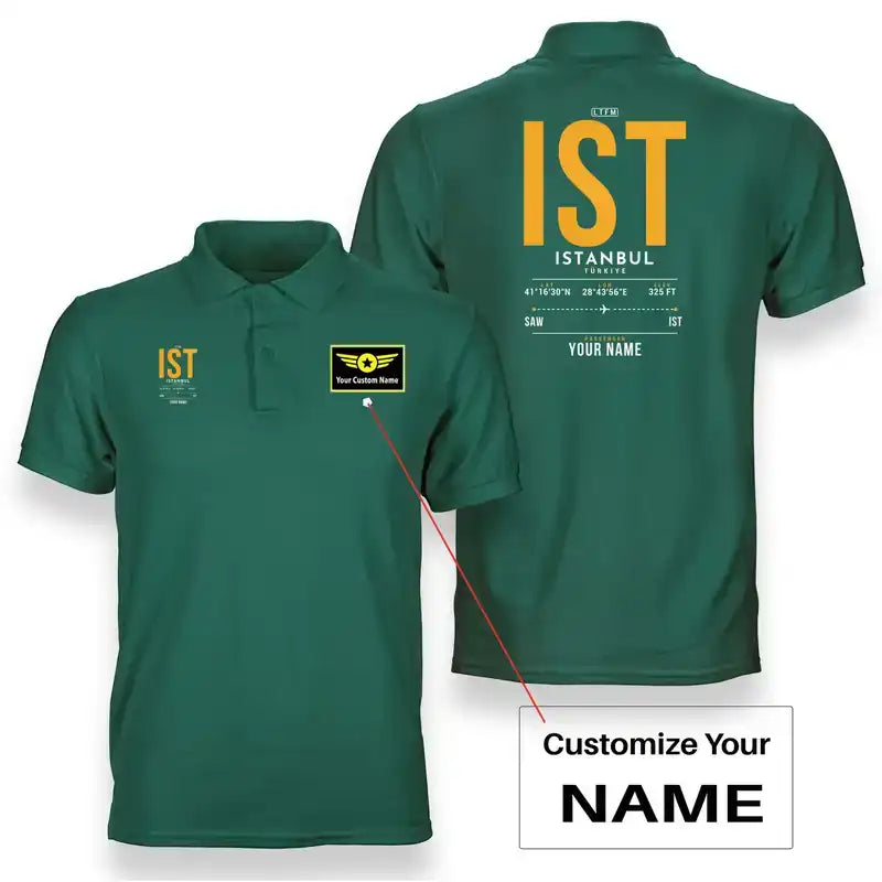 IST - Tag Custom - Double-Side Polo - Green + Name