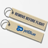 Thumbnail for JetBlue Airways Crew & Staff Tag Key Chains - Beige - Remove Before Flight