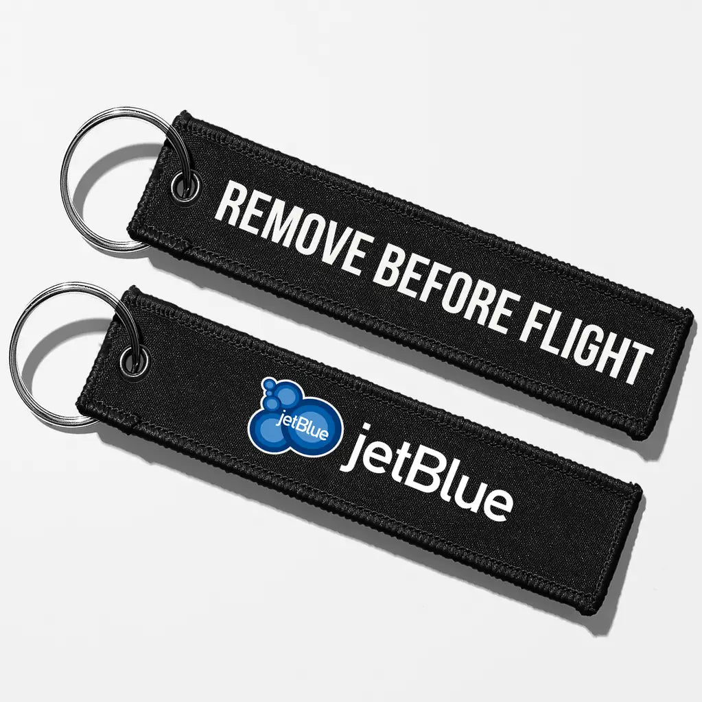 JetBlue Airways Crew & Staff Tag Key Chains - Black - Remove Before Flight