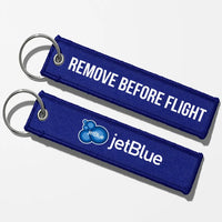 Thumbnail for JetBlue Airways Crew & Staff Tag Key Chains - Blue - Remove Before Flight