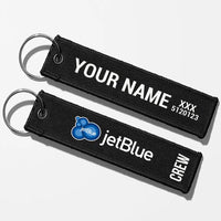 Thumbnail for JetBlue Airways Crew & Staff Tag Key Chains - Black - Crew + Name