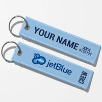 Thumbnail for JetBlue Airways Crew & Staff Tag Key Chains - Light Blue - Crew + Name