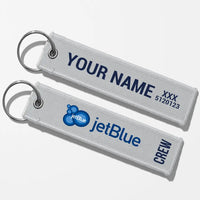 Thumbnail for JetBlue Airways Crew & Staff Tag Key Chains - Light Gray - Crew + Name