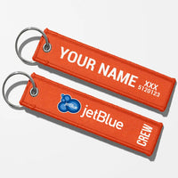 Thumbnail for JetBlue Airways Crew & Staff Tag Key Chains - Orange - Crew + Name