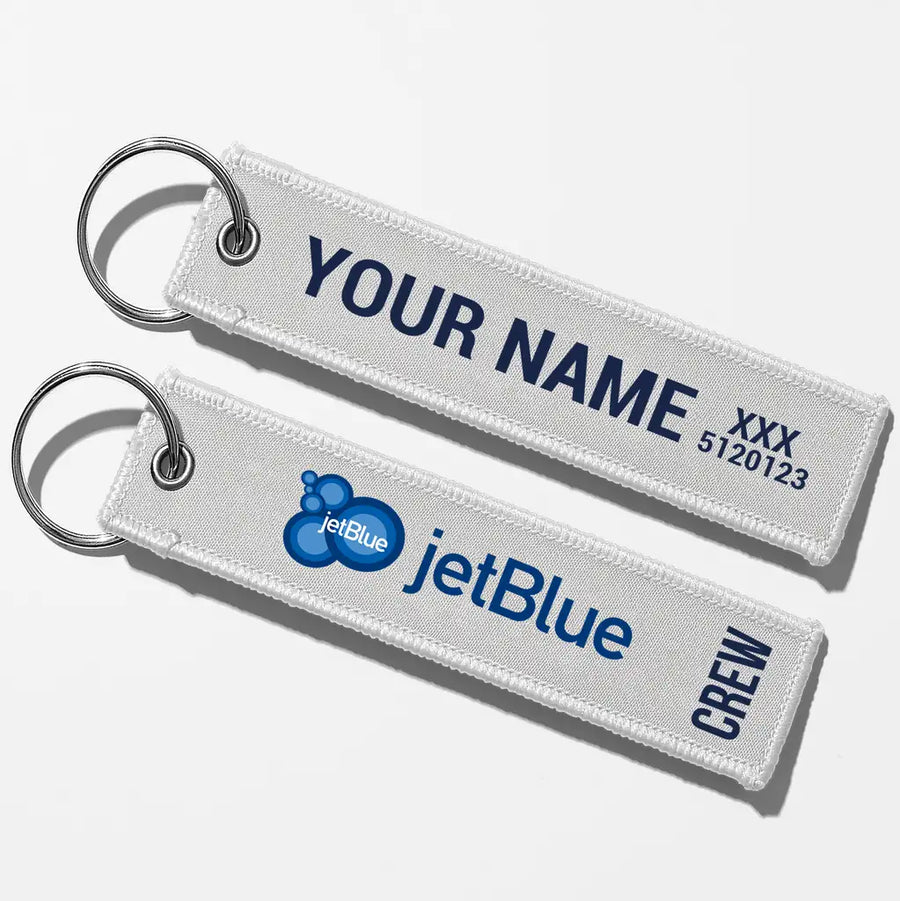 JetBlue Airways Crew & Staff Tag Key Chains - White - Crew + Name
