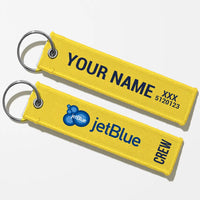 Thumbnail for JetBlue Airways Crew & Staff Tag Key Chains - Yellow - Crew + Name