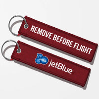 Thumbnail for JetBlue Airways Crew & Staff Tag Key Chains - Dark Red - Remove Before Flight