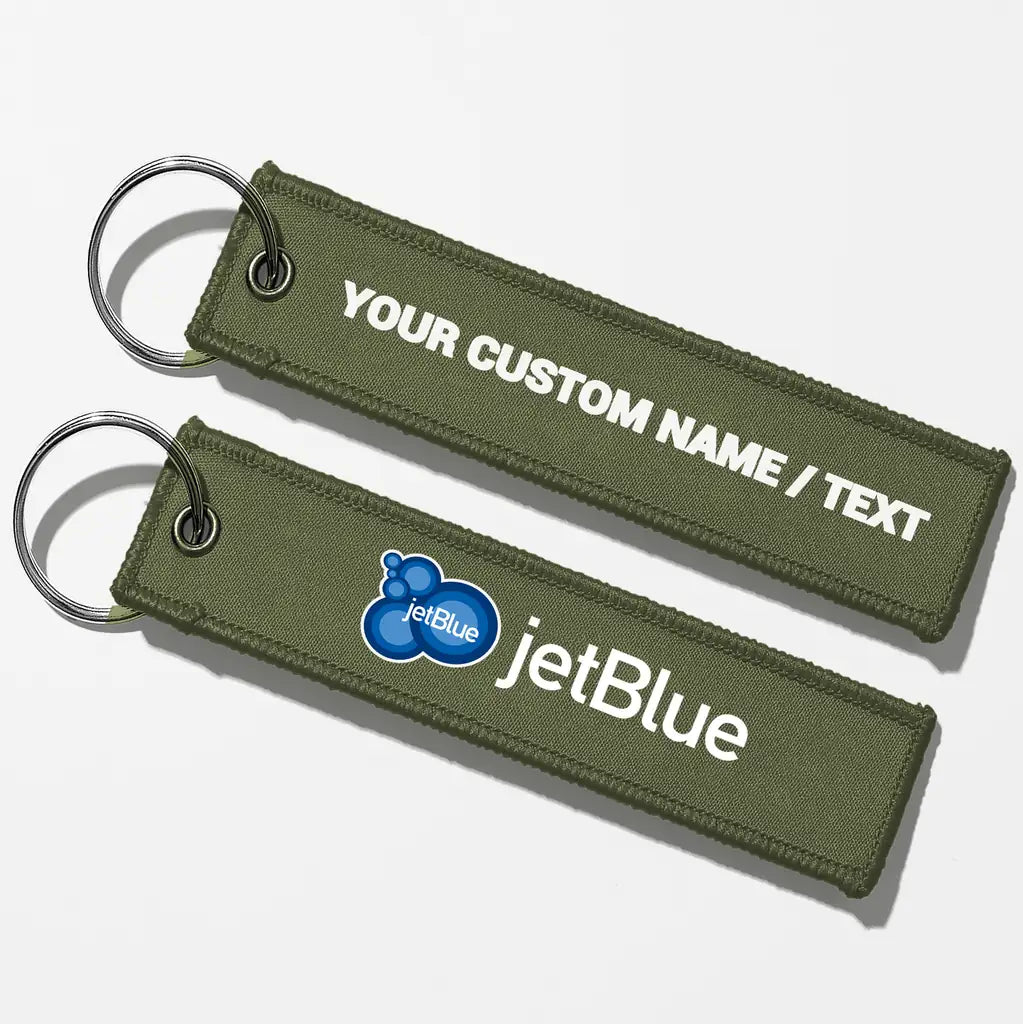 JetBlue Airways Crew & Staff Tag Key Chains - Green Army - Personalized
