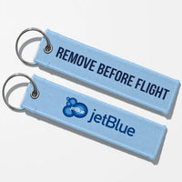 Thumbnail for JetBlue Airways Crew & Staff Tag Key Chains - Light Blue - Remove Before Flight