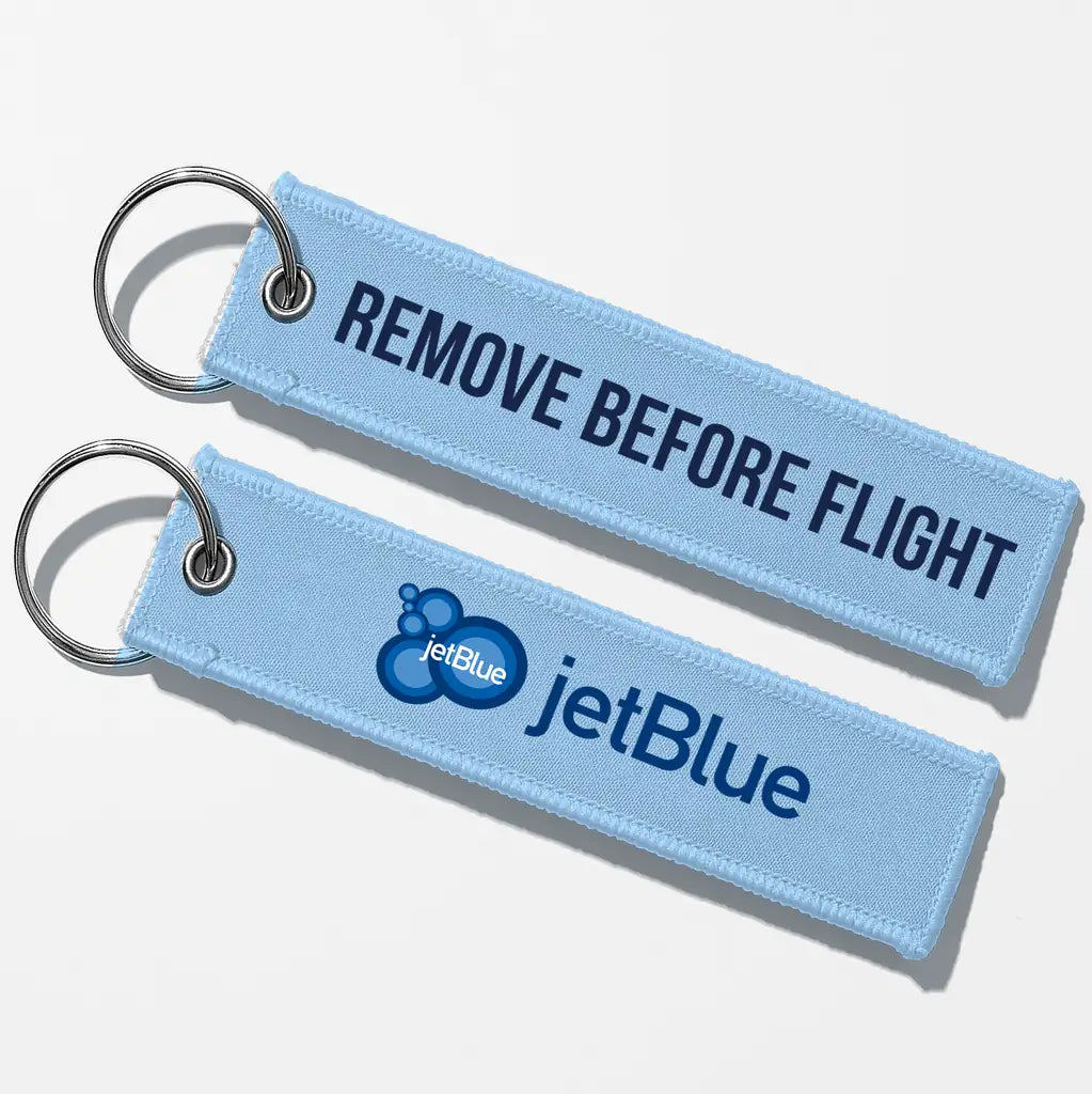 JetBlue Airways Crew & Staff Tag Key Chains - Light Blue - Remove Before Flight