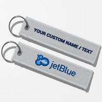 Thumbnail for JetBlue Airways Crew & Staff Tag Key Chains - Light Gray - Personalized