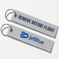 Thumbnail for JetBlue Airways Crew & Staff Tag Key Chains - Light Gray - Remove Before Flight