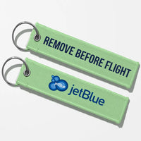 Thumbnail for JetBlue Airways Crew & Staff Tag Key Chains - Light Green - Remove Before Flight