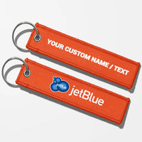 Thumbnail for JetBlue Airways Crew & Staff Tag Key Chains - Orange - Personalized