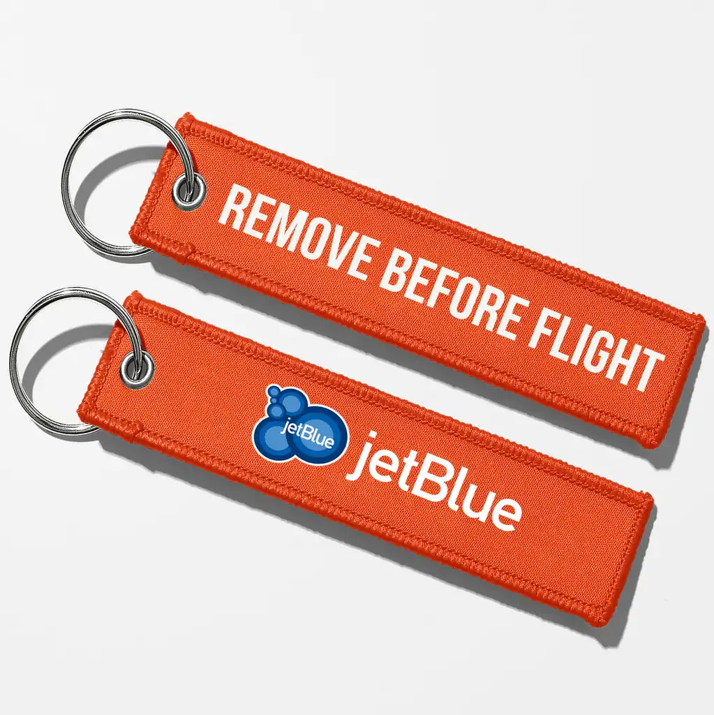 JetBlue Airways Crew & Staff Tag Key Chains - Orange - Remove Before Flight