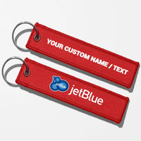 Thumbnail for JetBlue Airways Crew & Staff Tag Key Chains - Red - Personalized