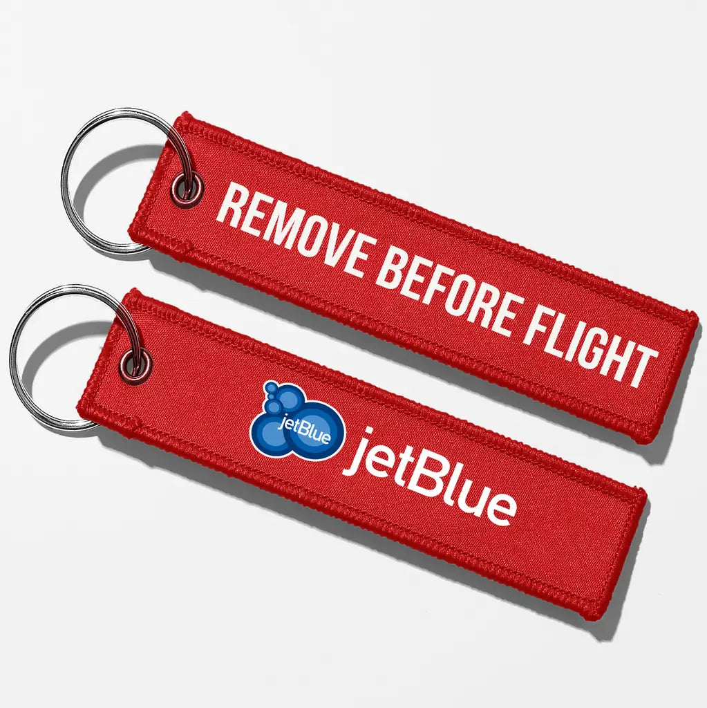 JetBlue Airways Crew & Staff Tag Key Chains - Red - Remove Before Flight