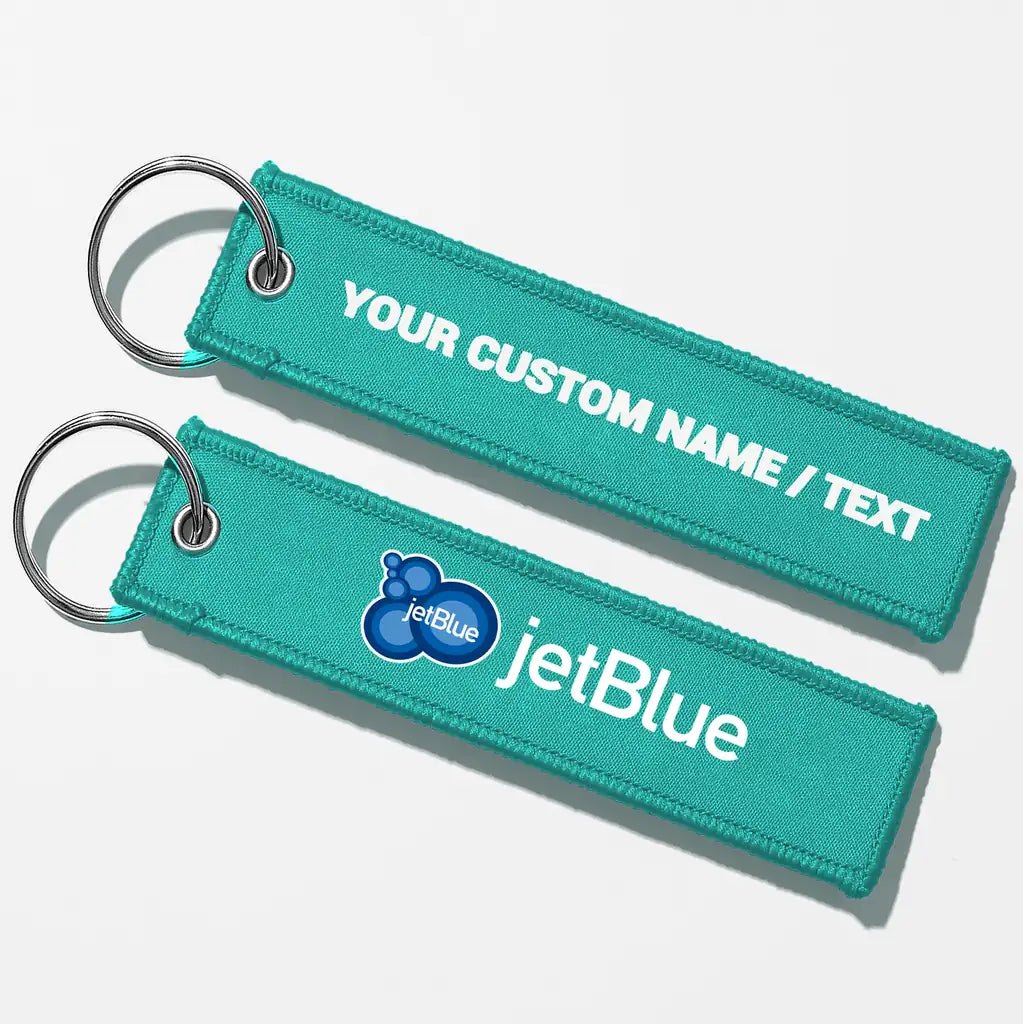 JetBlue Airways Crew & Staff Tag Key Chains - Turquoise - Personalized