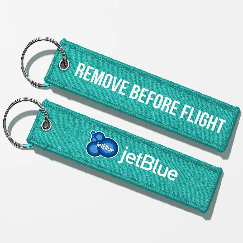 JetBlue Airways Crew & Staff Tag Key Chains - Turquoise - Remove Before Flight