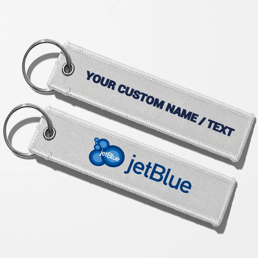 JetBlue Airways Crew & Staff Tag Key Chains - White - Personalized