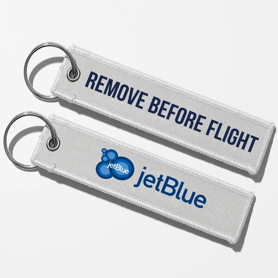 JetBlue Airways Crew & Staff Tag Key Chains - White - Remove Before Flight