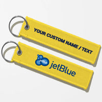Thumbnail for JetBlue Airways Crew & Staff Tag Key Chains - Yellow - Personalized