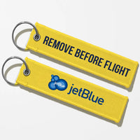 Thumbnail for JetBlue Airways Crew & Staff Tag Key Chains - Yellow - Remove Before Flight