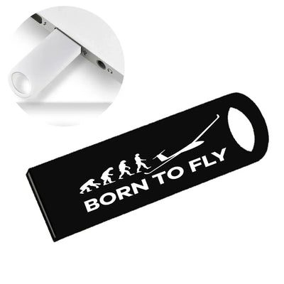 Born To Fly Glider aviation design on durable waterproof casing waterproof USB device.