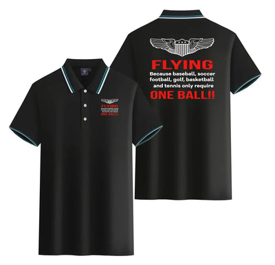 Flying One Ball Stylish Polo T-Shirts (Double-Side) aviation design printed on soft cotton stylish double-side polo.