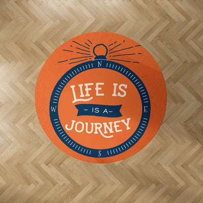 Life Is a Journey Carpet & Floor Mats (Round) aviation print round carpet floor mat, durable carpet pile with non-slip backin.