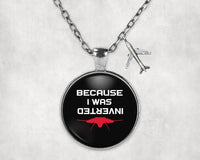 Thumbnail for Because I was Inverted aviation-themed necklace, polished stainless steel.