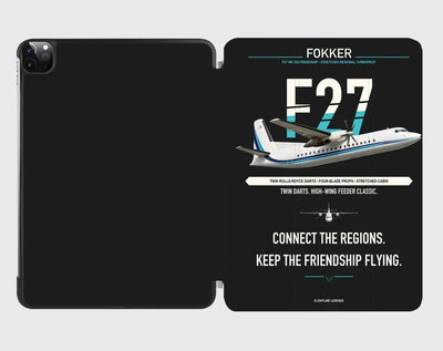 Fokker F27 Mark 500 Friendship design on black ipad tablet case