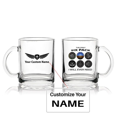 The Only Six Pack I Will Ever Need Coffee & aviation design on coffee tea glass, heat-resistant glassware.