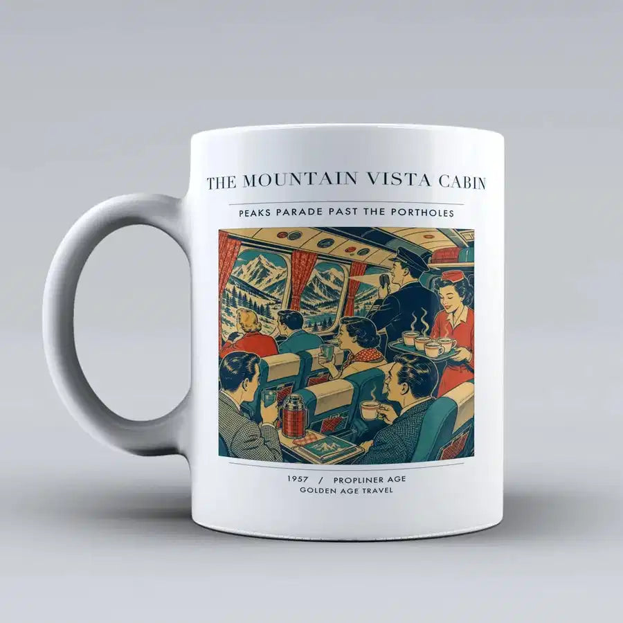 VINTAGE G4224 - The Mountain Vista Cabin - Ceramic Mug design on white