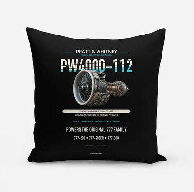 PW4000-112 design on black pillow