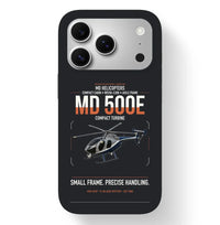 Thumbnail for MD Helicopters MD 500E design on black magsafe iphone case, for iPhone 17 Pro